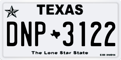 TX license plate DNP3122