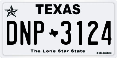 TX license plate DNP3124