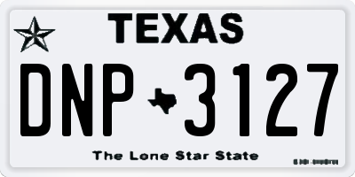 TX license plate DNP3127