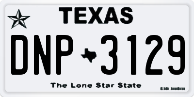TX license plate DNP3129