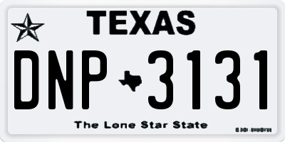 TX license plate DNP3131