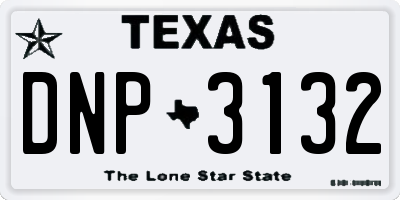 TX license plate DNP3132