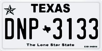 TX license plate DNP3133