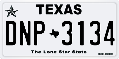 TX license plate DNP3134