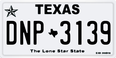 TX license plate DNP3139
