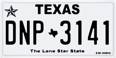 TX license plate DNP3141