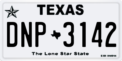 TX license plate DNP3142