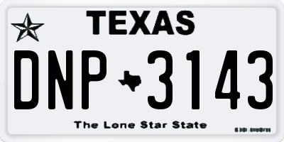 TX license plate DNP3143
