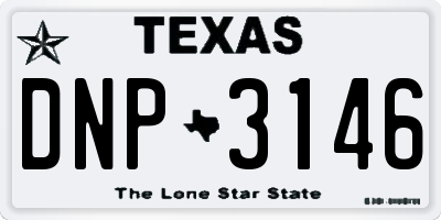 TX license plate DNP3146