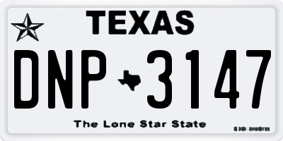 TX license plate DNP3147
