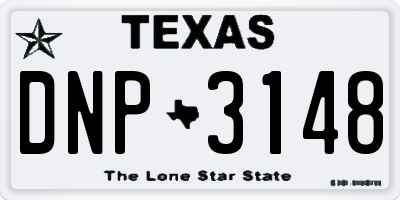 TX license plate DNP3148