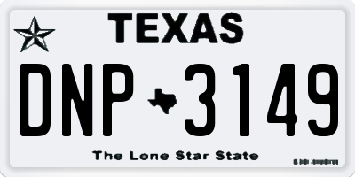 TX license plate DNP3149