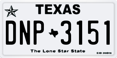 TX license plate DNP3151