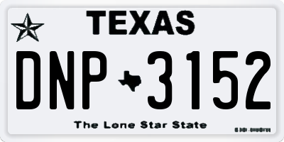 TX license plate DNP3152
