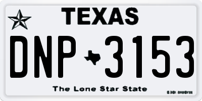 TX license plate DNP3153
