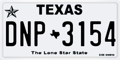 TX license plate DNP3154