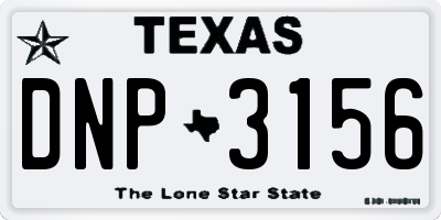 TX license plate DNP3156