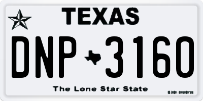 TX license plate DNP3160