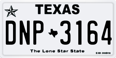 TX license plate DNP3164