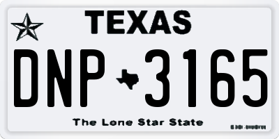 TX license plate DNP3165