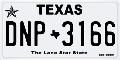 TX license plate DNP3166