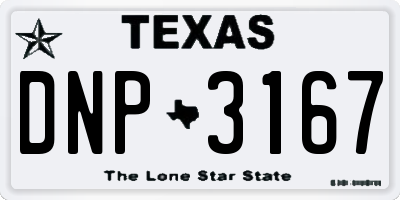 TX license plate DNP3167