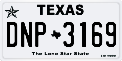TX license plate DNP3169