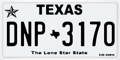 TX license plate DNP3170