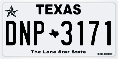 TX license plate DNP3171