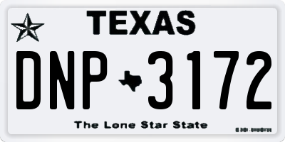 TX license plate DNP3172