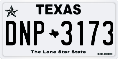 TX license plate DNP3173