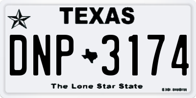 TX license plate DNP3174
