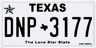 TX license plate DNP3177