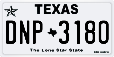 TX license plate DNP3180