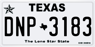 TX license plate DNP3183