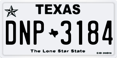 TX license plate DNP3184