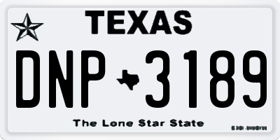 TX license plate DNP3189
