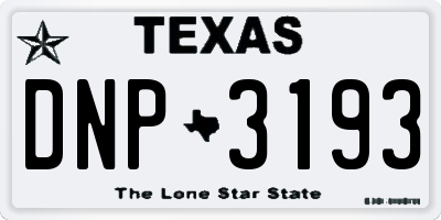 TX license plate DNP3193