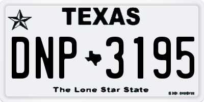 TX license plate DNP3195