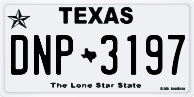 TX license plate DNP3197