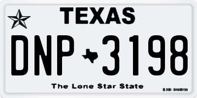 TX license plate DNP3198