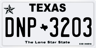 TX license plate DNP3203