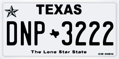 TX license plate DNP3222