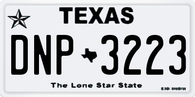 TX license plate DNP3223