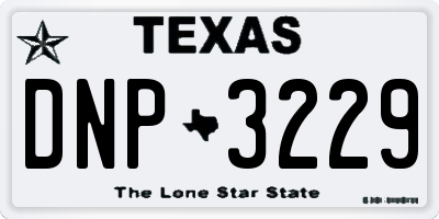TX license plate DNP3229