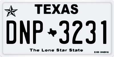 TX license plate DNP3231