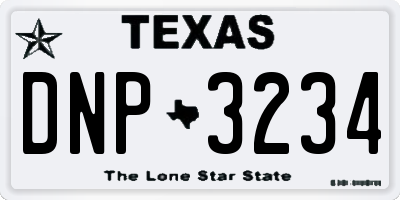 TX license plate DNP3234