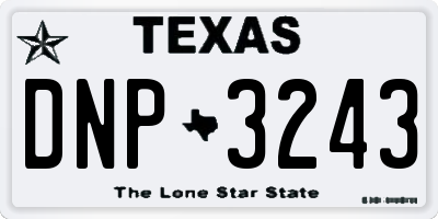 TX license plate DNP3243