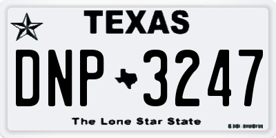 TX license plate DNP3247