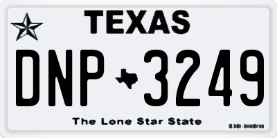 TX license plate DNP3249
